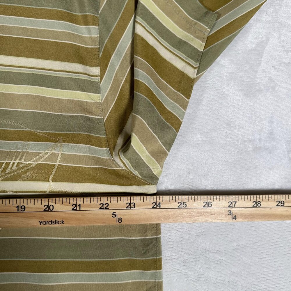 Tommy Bahama Shirt Men Size L Striped Hawaiian Tropical Short Sleeve 100% Silk - Picture 6 of 11